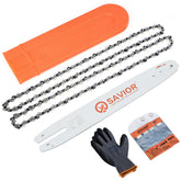 Savior 14-inch bar with S50 chain assembled for efficient cutting tasks