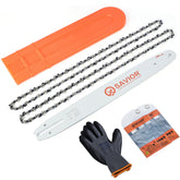 Savior 16-inch bar and chain end view highlights robust build for smooth cuts.