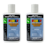 Sawyer 20% DEET twin-pack bottle front showing compact family-size repellent.