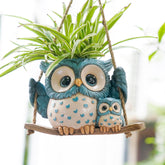 Saysmile swing owl planter indoors with succulents for vibrant home decor