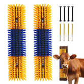 Sayutie livestock scratch brush 8-screws yellow pack for gentle grooming and dirt removal.