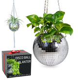 SCANDINORDICA disco ball planter chain view for vibrant sun reflections in any room