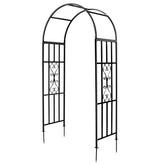 SCENDOR Garden arbors curved iron arch supports climbing vines beautifully