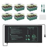 Sckee seed starter tray 6-pack organized for efficient seeding.