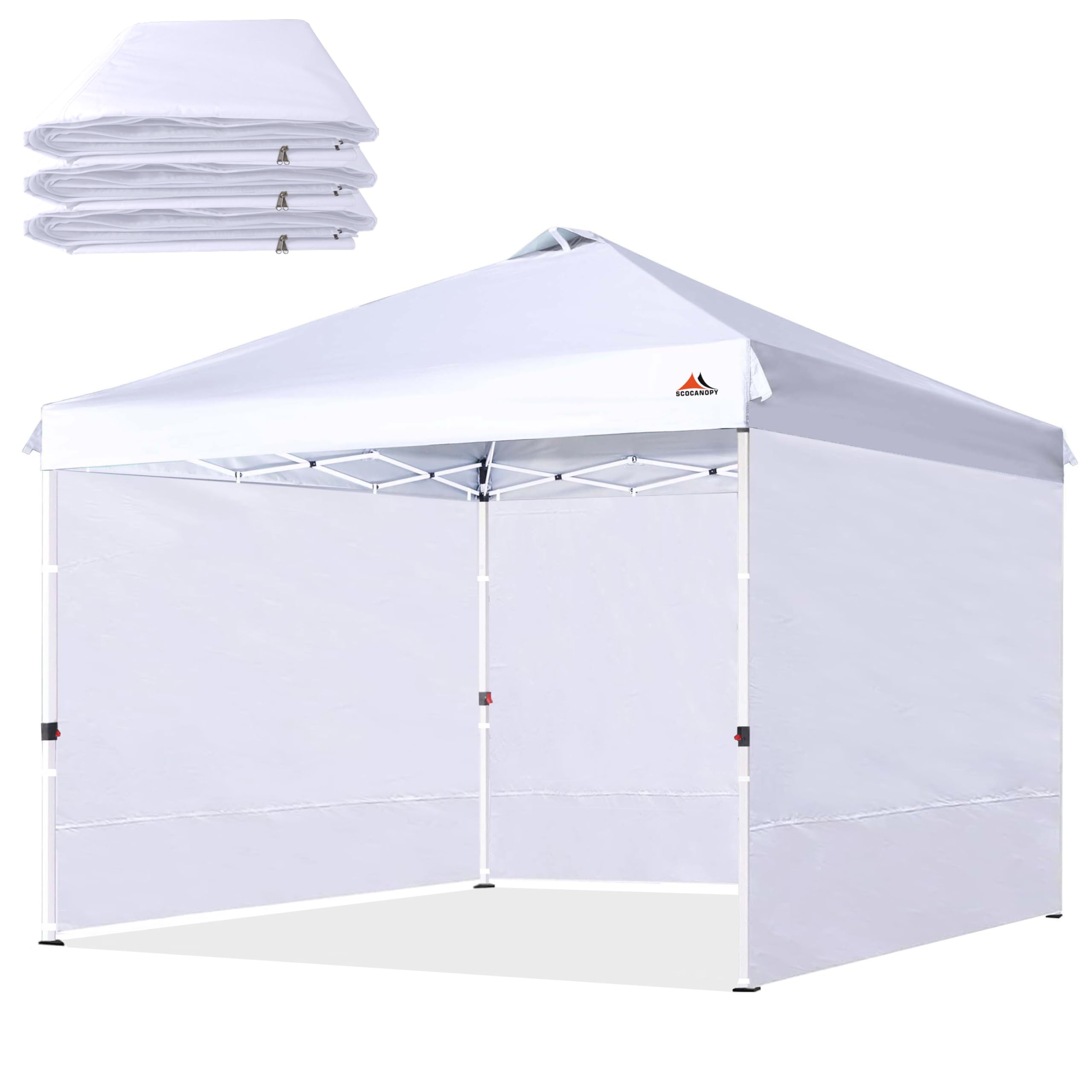 SCOCANOPY sidewalls for 10x10 canopy, front view, waterproof protection and UV block.