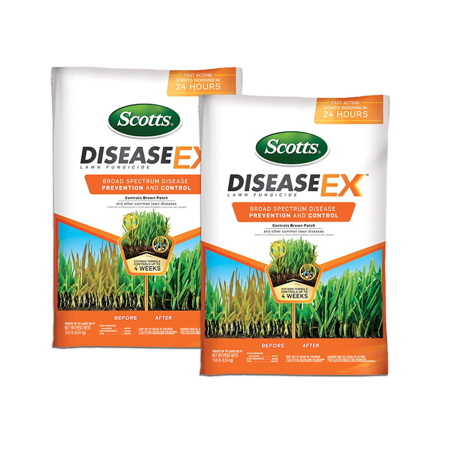 Scotts DiseaseEx lawn fungicide bottle front for disease prevention.