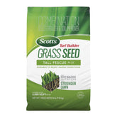 Scotts Turf Builder Tall Fescue Mix bag displayed for new lawn seeding.