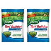 Scotts Turf Builder Halts Crabgrass Preventer bag front for spring lawn protection.
