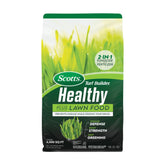Scotts Turf Builder Healthy Plus lawn food bag ready to nourish and protect a healthy lawn.