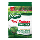 Scotts Turf Builder Lawn Food bag showing 12.5 lb packaging for up to 5,000 sq ft