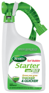 Scotts Turf Builder Ready-Spray bottle ready to feed new grass.