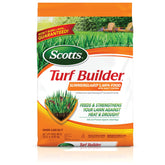 Scotts Turf Builder SummerGuard bag of lawn fertilizer ready for summer application.
