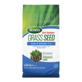 Scotts Turf Builder Sun & Shade Seed Mix promotes even germination in sun and shade