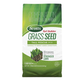 Scotts Turf Builder Tall Fescue seed bag for establishing a resilient new lawn