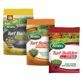 Scotts Turf Builder Weed & Feed5 clears dandelions and clover for thicker grass and fewer weeds