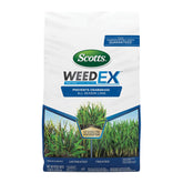 Scotts WeedEx Prevent with Halts bag front showing spring lawn protection for crabgrass germination