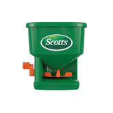 Scotts Whirl handheld spreader in action delivering even lawn coverage