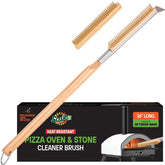 SCRUBIT pizza oven brush with scraper cleans stone and interior efficiently