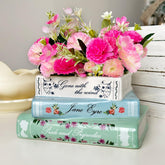 Scuyari small book-shaped planter ceramic vase with stacked book look for stylish living room decor
