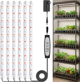 SDOVUERC 16-inch six-bars grow light strip above a shelf for improved plant growth