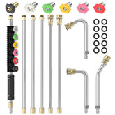 Sealegend 8ft extension wand for gutter cleaning shows extended reach from ground