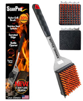 SearPro 5-in-1 grill brush head with nylon bristles for safe grilling.