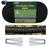 Secbulk flat soaker hose covers 75 ft for even garden watering.