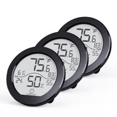 SECRUI 3-pack hygrometer front view, compact monitor for any room.