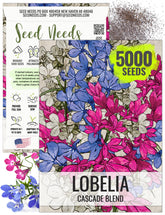 Seed Needs Cascade Mixture Lobelia seeds 5000-pack for vibrant hanging basket color.