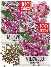 Seed Needs Pink Swamp Milkweed seed-pack image showing fresh heirloom seeds ready for planting