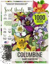 Seed Needs McKana's mixed columbine seeds in packet art for bright border color.