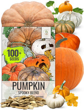 Seed Needs Spooky Blend pouch front ready for pumpkin planting.