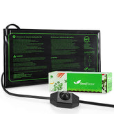 Seedfactor MET heat mat warming a seedling tray for steady germination.
