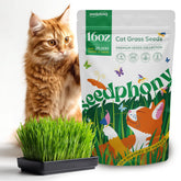 Seedphony Cat Grass Seed Mix 16oz pack in resealable pouch for indoor growing