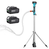 Seesii cordless pump on tripod for hands-free drainage tasks.