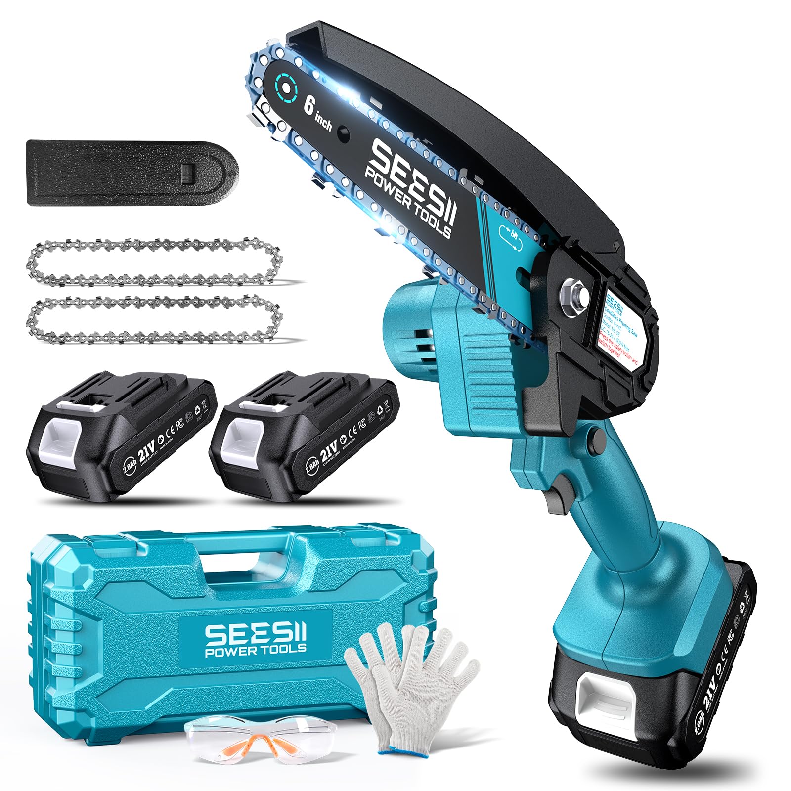 Seesii mini chainsaw compact design for easy handling and storage