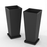 Seethmi tall planters front view highlight weather-resistant outdoor appeal for patios.