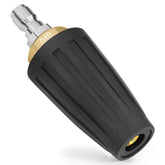 Sefream turbo nozzle with 360° rotation delivers powerful grime removal on concrete surfaces.