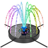 SEIRMEP solar fountain pump with glass panel demonstrates stable bird bath setup