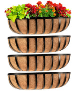 Sekcen railing planter window box 24inch mounted for space-saving outdoor decor.