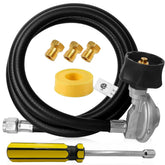 Sekvira Weber conversion kit assembly showing precise nozzle alignment for propane performance