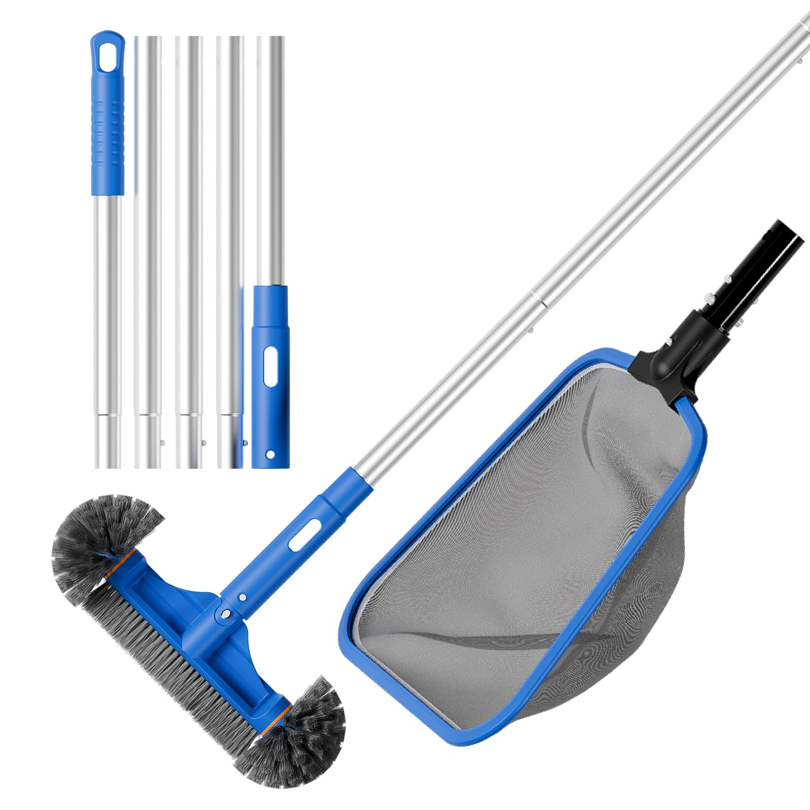 Sepetrel Deluxe half-depth skimmer net for faster debris pickup around pool edges
