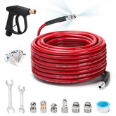 SEPLY sewer jetter kit 100ft hose in action, clears blocked drains quickly.