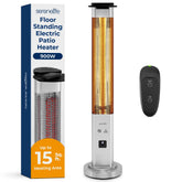 SereneLife outdoor heater with remote offers instant warmth for cool evenings