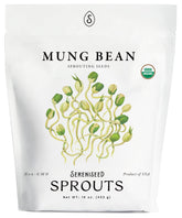 Sereniseed Organic mung bean sprout seeds - front-pack view, ideal for quick home sprouting