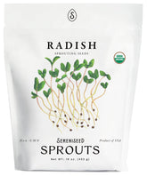 Sereniseed radish sprout seeds in a 16oz bag for easy home sprouting