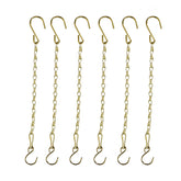 Sersberg 11in gold hanging chain basket securely holds a plant outdoors