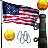 Service First 20ft flagpole Freedom Edition in black stands tall for curb appeal and durability