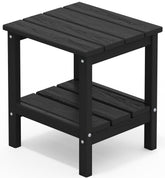 SERWALL 2-tier table front view shows durable outdoor construction.