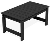 SERWALL outdoor coffee table in black rectangle shape, ideal for patio gatherings